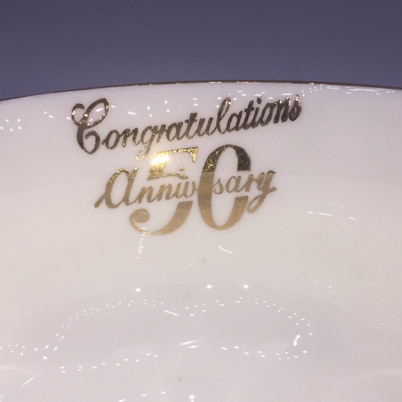 Royal Albert Golden Wedding Anniversary 50th Cream & Sugar Dish Set Bone China - Picture 10 of 13